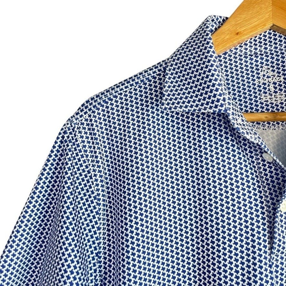 Rhoback Mens Polo Shirt Texas Print Size XL Golf Preppy